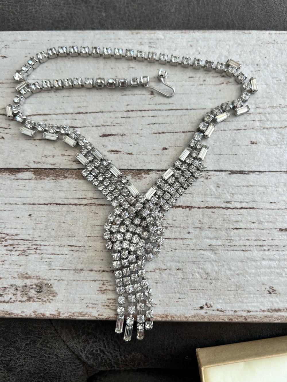Rhinestone vintage luxury choker necklace 16 inch with earrings